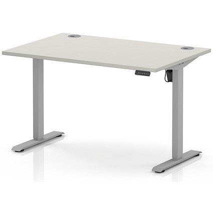 Air Lite 1200mm Height Adjustable Desk, Silver Leg, Dove Grey