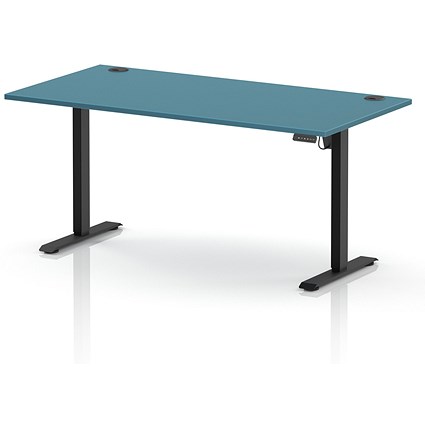 Air Lite 1600mm Height Adjustable Desk, Black Leg, Dark Teal