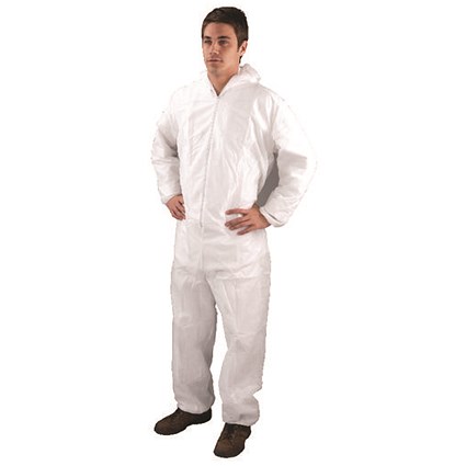 Non-Woven Coverall Large 44-46 Inch White DC03