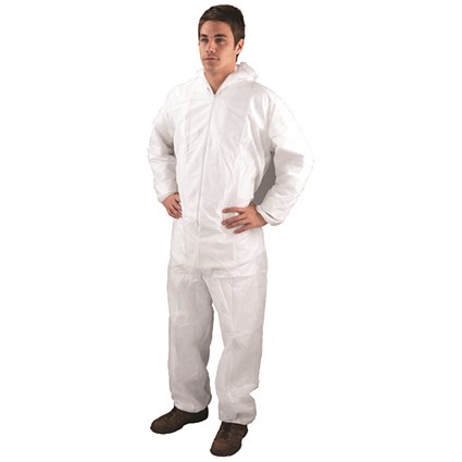 XXL White Non-Woven Coverall DC03