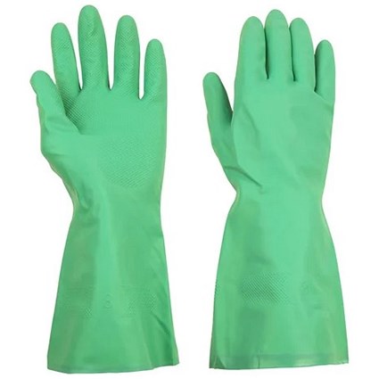 Shield Household Rubber Gloves, Medium, Green