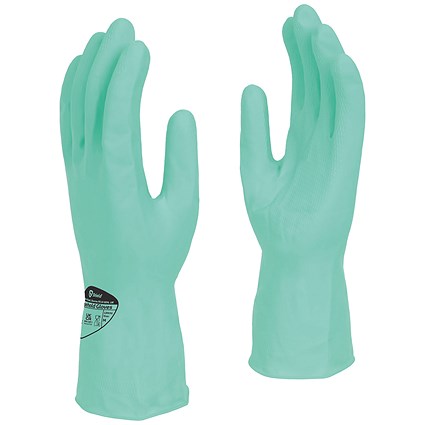 Shield Latex Rubber Household Gloves, 300mm Large, Green, Pack of 12