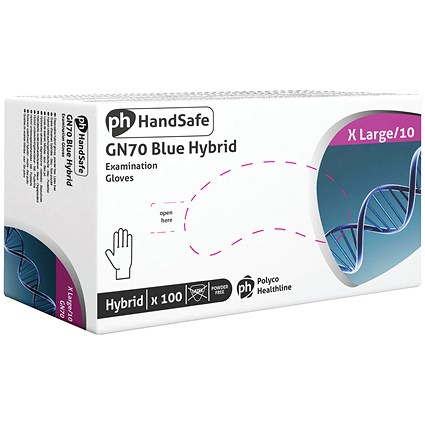 Shield Vinyl/Nitrile Mix Powder Free Gloves, XL, Blue, Pack of 100 Shield Vinyl/Nitrile Mix Powder Free Gloves, XL, Blue, Pack of 100