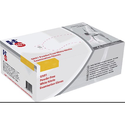 Handsafe Nitrile Powder Free Gloves Large White (Pack of 2000) GN92L