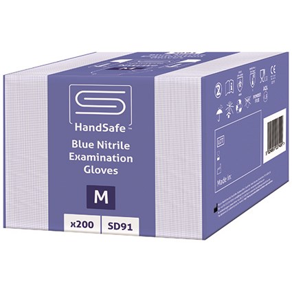 SafeDon Medium Nitrile Gloves Blue (Pack of 200)