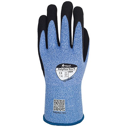 Polyco Polyflex Eco N Nitrile Glove Blue/Black 7 Pack of 10