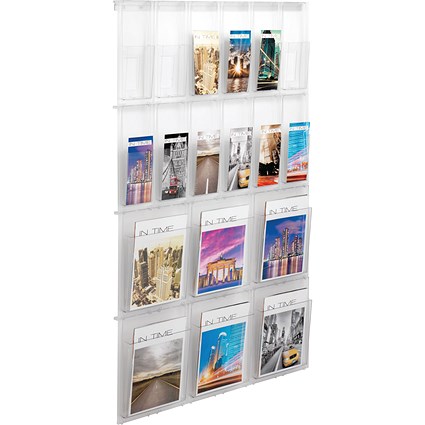 Helit Placativ Wall Display 18 Pockets Clear