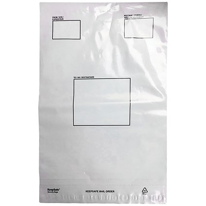 GoSecure Strong Polythene Mailing Bags, 235x320mm, Peel & Seal, Opaque, Pack of 100
