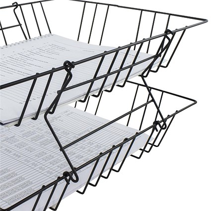 Wire Filing Tray Risers Black (Pack of 2)
