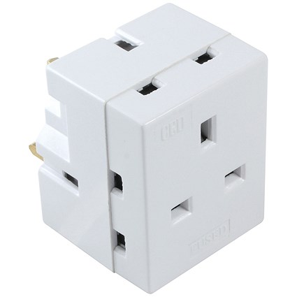 CED Multi Socket Adaptor, 3 Sockets, White