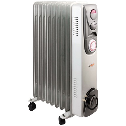 2kW Timer Control Oil Filled Radiator, White