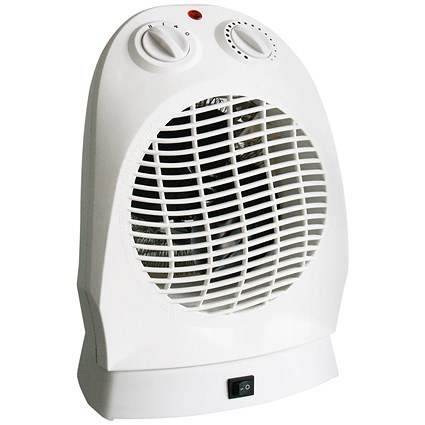 CED 2kW Oscillating Upright Fan Heater, White CED 2kW Oscillating Upright Fan Heater, White