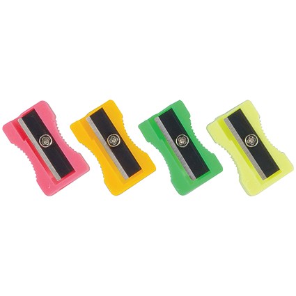 Plastic Sharpeners, Assorted, Pack of 100