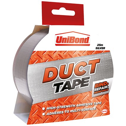 UniBond Duct Tape, 50mm x 25m, Silver UniBond Duct Tape, 50mm x 25m, Silver