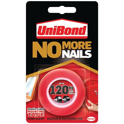 UniBond No More Nails Ultra Strong Permanent Roll, 19mm x 1.5m