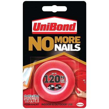 Unibond No More Nails Ultra Strong Permanent Roll, 19mm x 1.5m