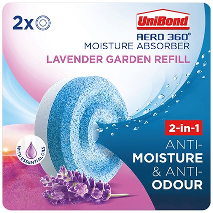 UniBond Aero 360 Lavender Garden Refills, Pack of 2