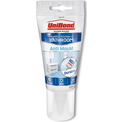 UniBond Anti Mould Healthy Kitchen and Bathroom Sealant Tube, 147g, White