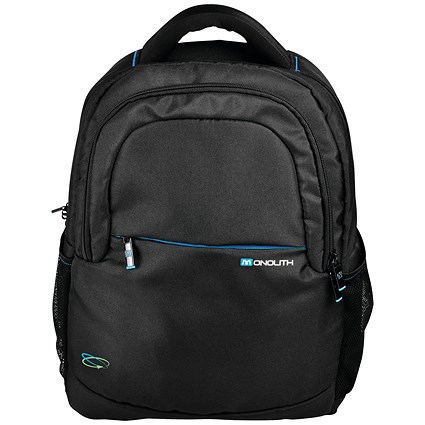 Monolith Blue Line Laptop Backpack, For up to 15.6 Inch Laptops, Black Monolith Blue Line Laptop Backpack, For up to 15.6 Inch Laptops, Black