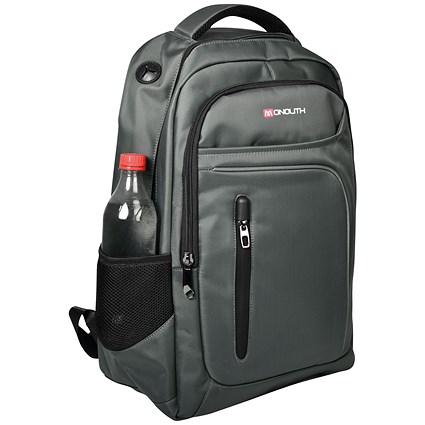 Monolith Business Commuter Laptop Backpack with USB and Headphone Ports, For up to 15.6 Inch Laptops, Grey Monolith Business Commuter Laptop Backpack with USB and Headphone Ports, For up to 15.6 Inch Laptops, Grey