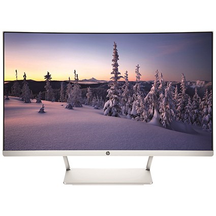 HP 27 HD Curved LED Display 27 Inch Display Silver/White