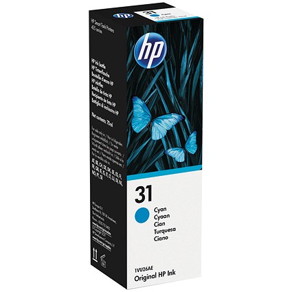 HP 31 Cyan Ink Bottle 70ml 1VU26AE