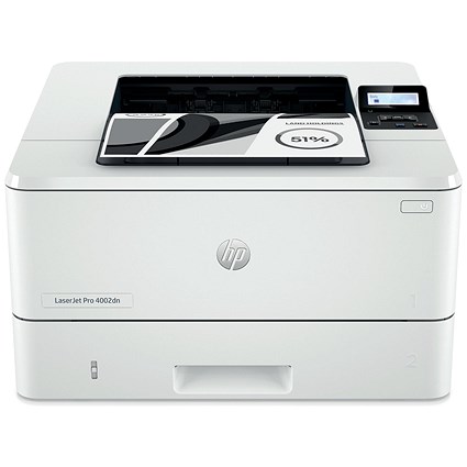 HP LaserJet Pro 4002dn A4 Mono Laser Printer, White