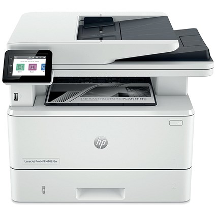 HP LaserJet Pro 4102dw A4 3-in-1 Wireless Mono Laser Printer, White