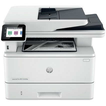 HP LaserJet Pro 4102fdw A4 4-in-1 Wireless Mono Laser Printer, White