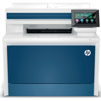 HP Color LaserJet Pro 4302fdn A4 4-in-1 Colour Laser Printer, White and Blue