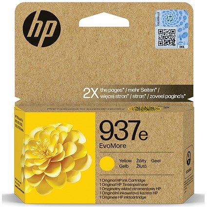 HP 937E EvoMore Original Ink Cartridge High Yield Yellow 4S6W8NE
