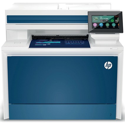 HP Color LaserJet Pro 4302fdw A4 4-in-1 Wireless Colour Laser Printer, White and Blue