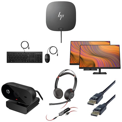 Office/Home Working Complete with Dual monitor set up Bundle