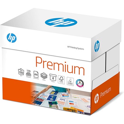 Box Hp Computer Paper HP A4 Premium Paper, White, 100gsm, Box (4 x 500 Sheets) | Paperstone