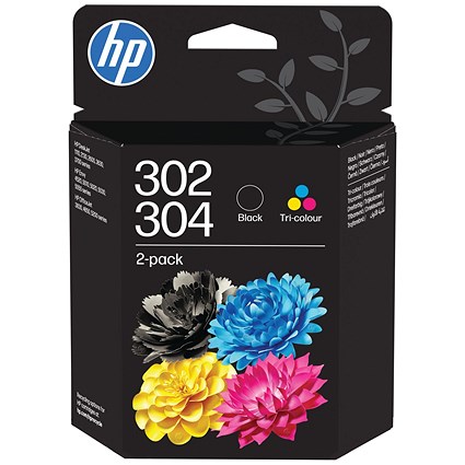 HP 302/304 Original Ink Cartridge Tri-color/Black Combo Pack B82L1AE
