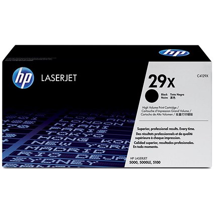 HP 29X Black Laser Toner Cartridge C4129X