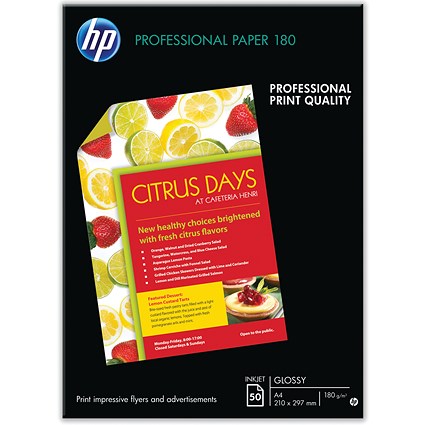 HP Professional Glossy Inkjet A3 Paper (Pack of 50) C6821A