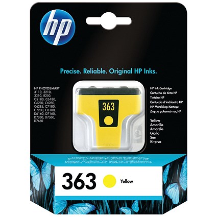 HP 363 Yellow Ink Cartridge C8773EE HP 363 Yellow Ink Cartridge C8773EE