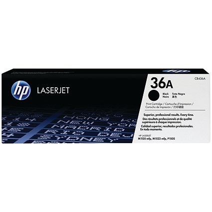 HP 36A Black Laser Toner Cartridge CB436A