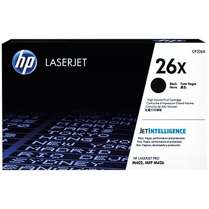 HP 26X Black High Yield Laser Toner Cartridge CF226X
