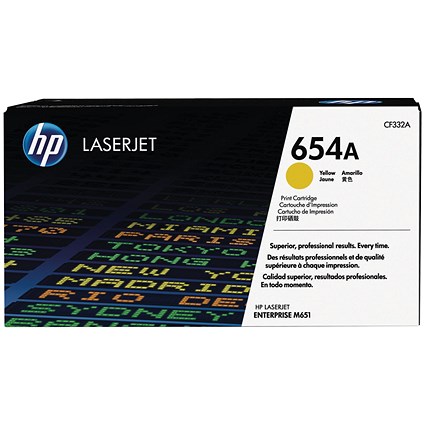 HP 654A Yellow LaserJet Toner Cartridge
