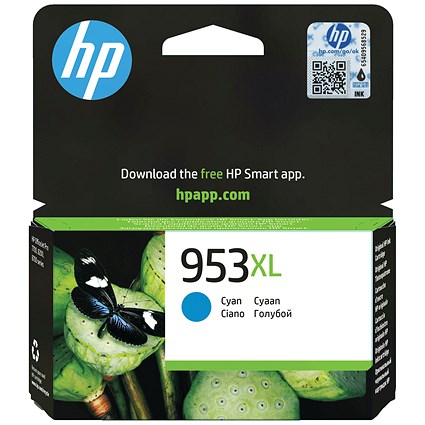 HP 953XL Cyan High Yield Ink Cartridge F6U16AE HP 953XL Cyan High Yield Ink Cartridge F6U16AE