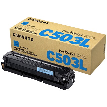 Samsung CLT-C503L High Yield Cyan Toner Cartridge SU014A