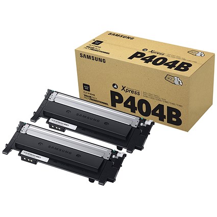Samsung CLT-P404B/ELS Black Laser Toner Cartridges - Pack of 2