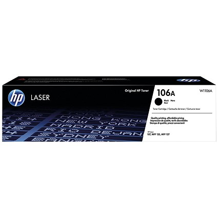 HP 106A Black Laser Toner Cartridge W1106A