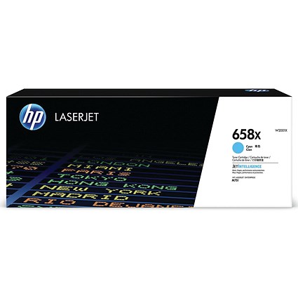 HP 658X Original LaserJet Toner Cartridge High Yield Cyan W2001X