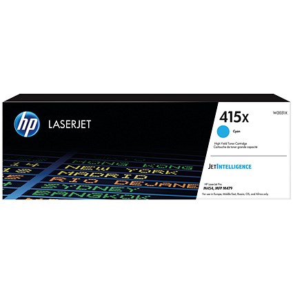 HP 415X Original LaserJet Toner Cartridge High Yield Cyan W2031X