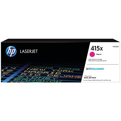 HP 415X Original LaserJet Toner Cartridge High Yield Magenta W2033X