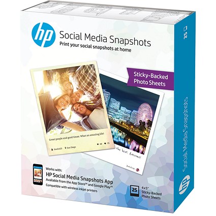 HP Social Media Snapshots 10x13cm (Pack of 25) W2G60A