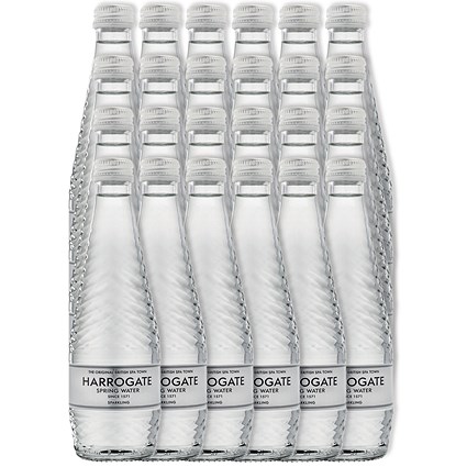 Harrogate Sparkling Water, Glass Bottles, 330ml, Pack of 24